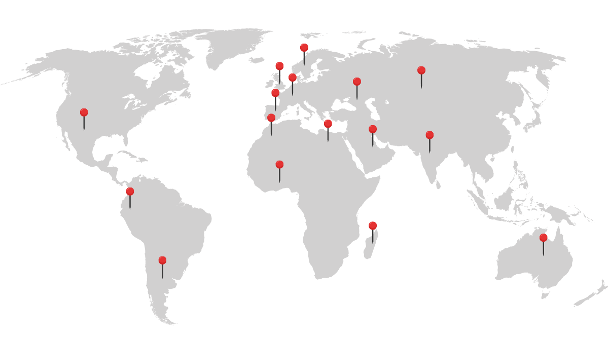Hookah factory global export map 40 countries
